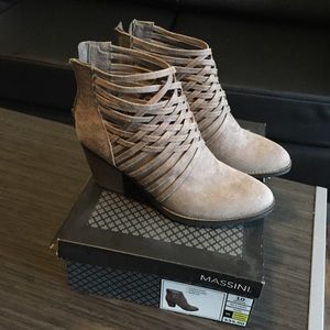 Strappy Ankle Boots (Taupe)